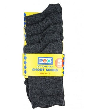 Socks - Cotton Rich - Ankle 5 Pair Pack