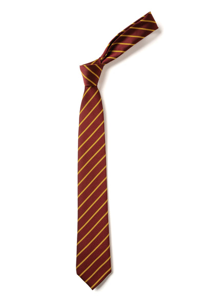 Thin Stripe Tie - Maroon & Gold