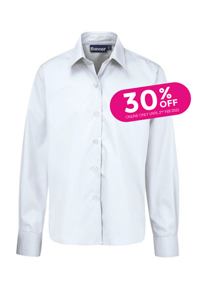 Blouses - Non Iron - Long Sleeve Tie Collar - Twin Pack - ⚠️While Stock Last⚠️