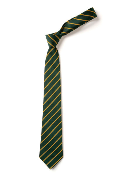 Thin Stripe Tie - Green & Gold