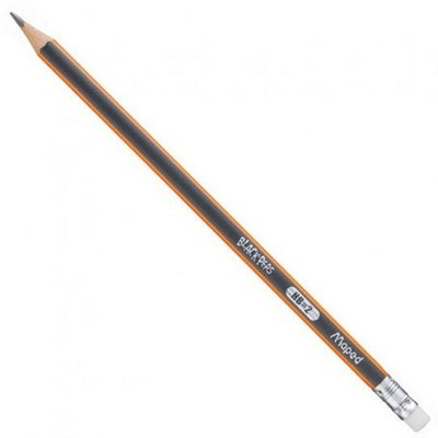 Maped Black'Peps HB Graphite Pencils With Eraser Tip x 6