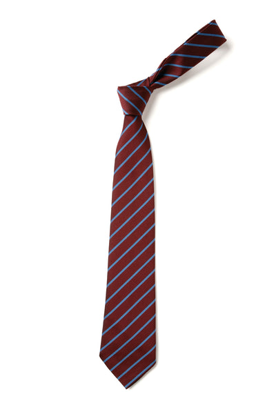 Thin Stripe Tie - Maroon & Saxe