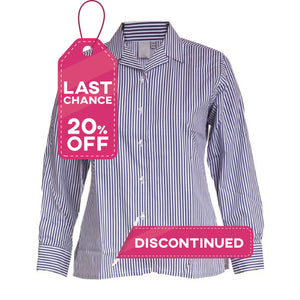 Blouses - Non Iron - Striped - Long Sleeve Revere Collar - Twin Pack