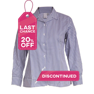 Blouses - Non Iron - Striped - Long Sleeve Revere Collar - Twin Pack