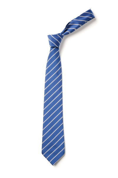 Thin Stripe Tie - Royal & White