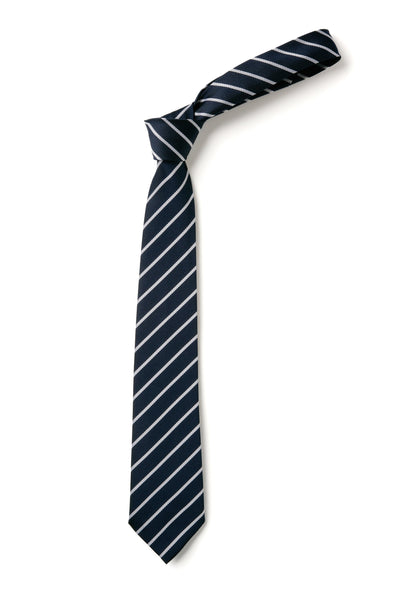 Thin Stripe Tie - Navy & White