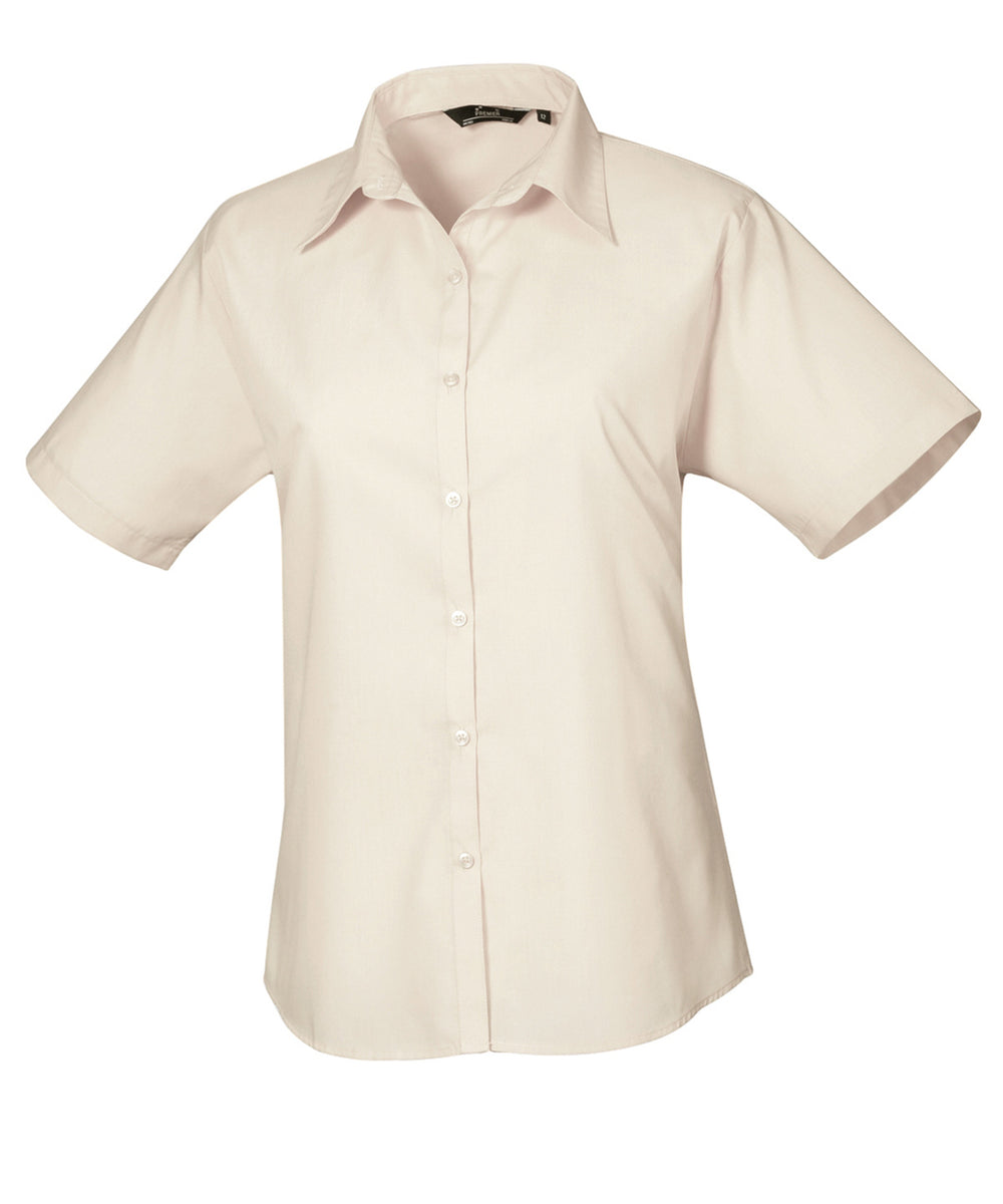 Women's short sleeve poplin blouse