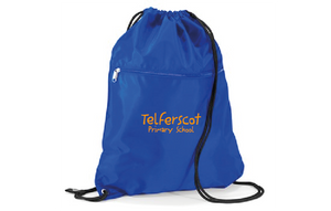 Drawstring bag with a Zip Telferscot