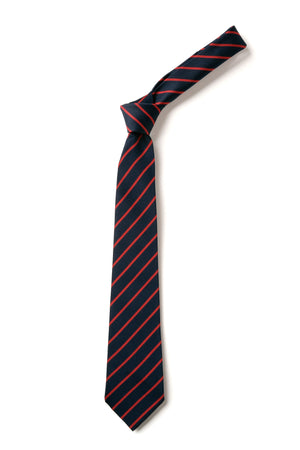 Thin Stripe Tie - Navy & Red