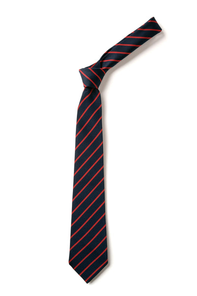Thin Stripe Tie - Navy & Red