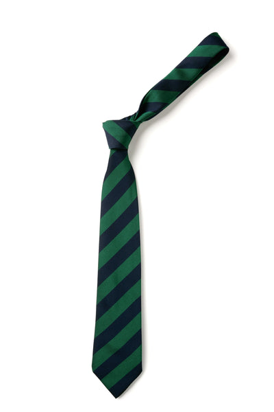 Broad Stripe Tie - Navy & Emerald