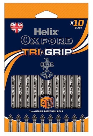 Helix Oxford Tri - Grip pens - Pack of 10 (Black)