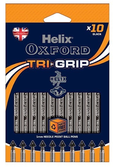 Helix Oxford Tri - Grip pens - Pack of 10 (Black)