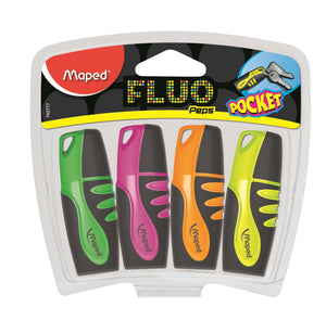 Fluo Peps Highlighter 4 Piece Pack Pocket Size