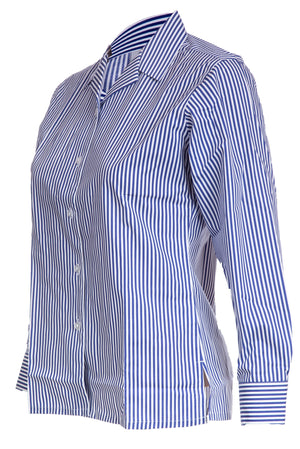 Blouses - Non Iron - Striped - Long Sleeve Revere Collar - Twin Pack