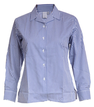 Blouses - Non Iron - Striped - Long Sleeve Revere Collar - Twin Pack