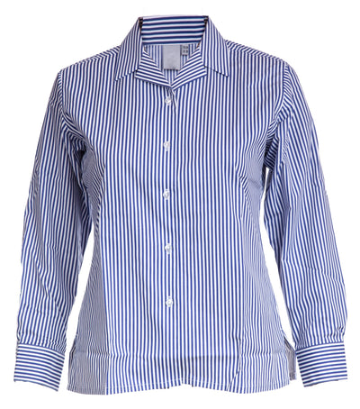 Blouses - Non Iron - Striped - Long Sleeve Revere Collar - Twin Pack