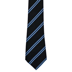 Tie Double Stripe - Black & Sky