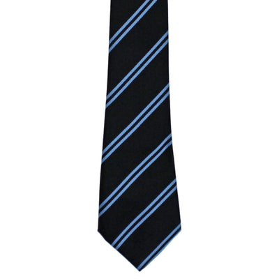 Tie Double Stripe - Black & Sky