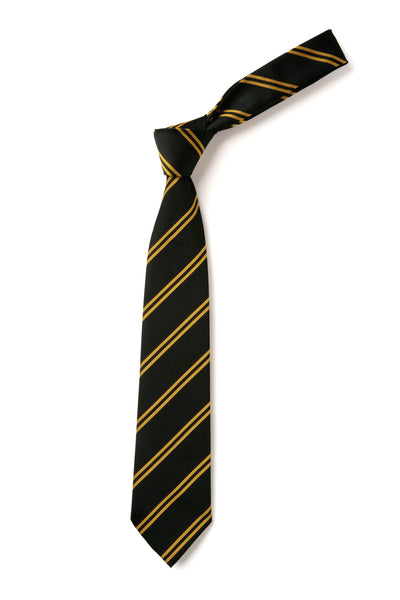 Double Stripe Tie - Black & Gold