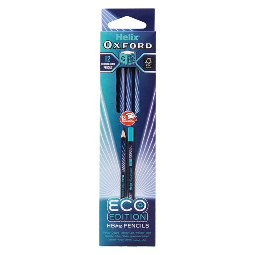 Helix Oxford Cyber Eco HB Blue Pencils 12 Pack