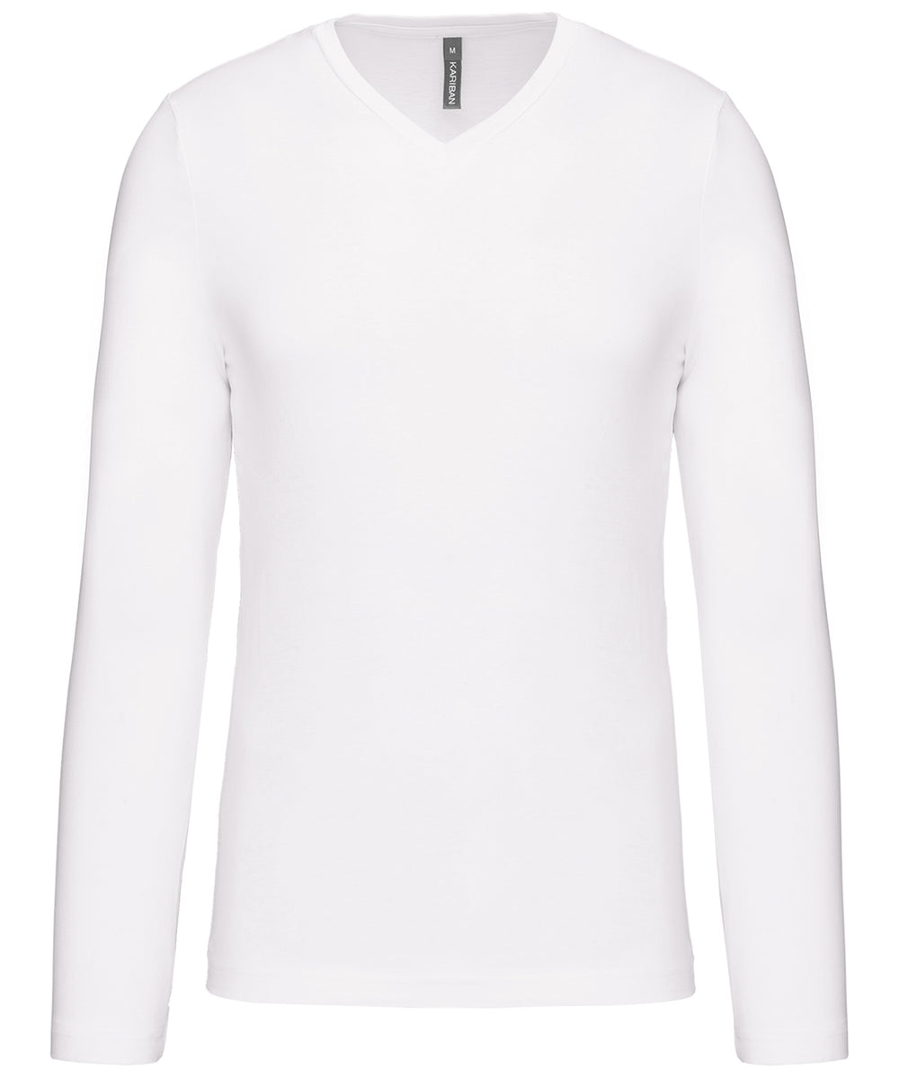 Men's long-sleeved V-neck T-shirt