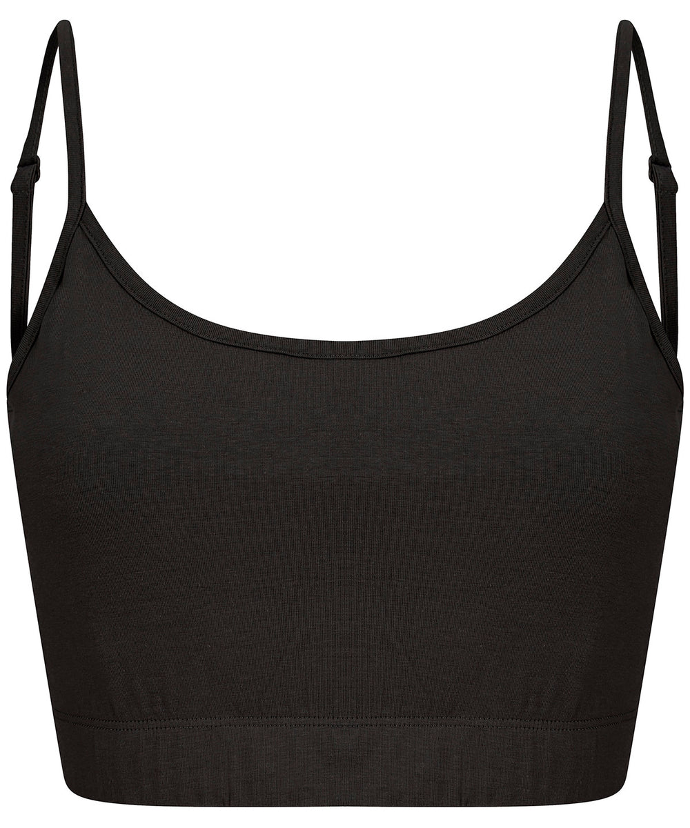 Women's sustainable fashion cropped cami top with adjustable straps