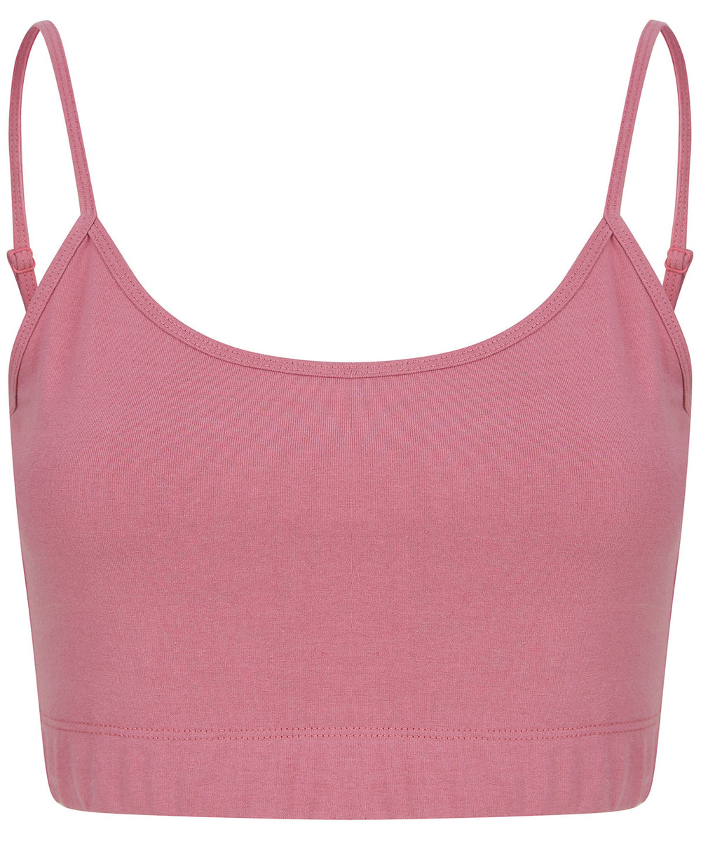 Women's sustainable fashion cropped cami top with adjustable straps