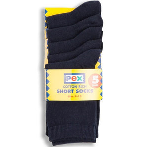 Socks - Cotton Rich - Ankle 5 Pair Pack