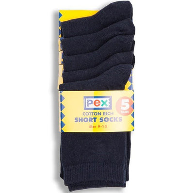 Socks - Cotton Rich - Ankle 5 Pair Pack