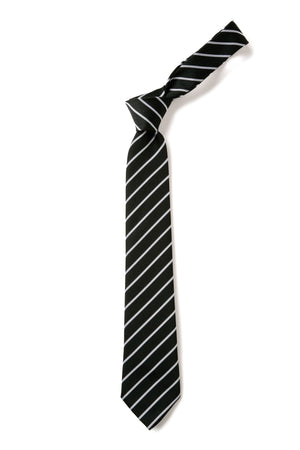 Thin Stripe Tie - Black & White
