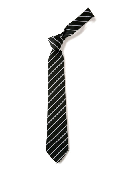 Thin Stripe Tie - Black & White