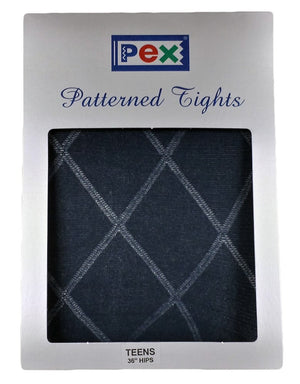 Tights Diamond Pattern Navy