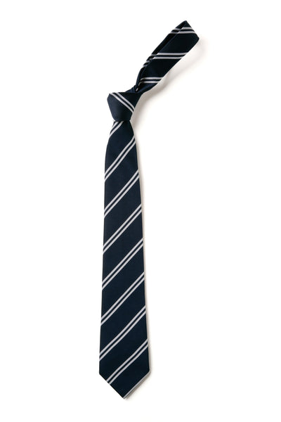 Double Stripe Tie - Navy & White