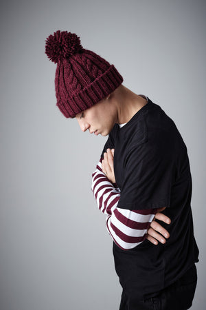 Cable Knit Melange Beanie
