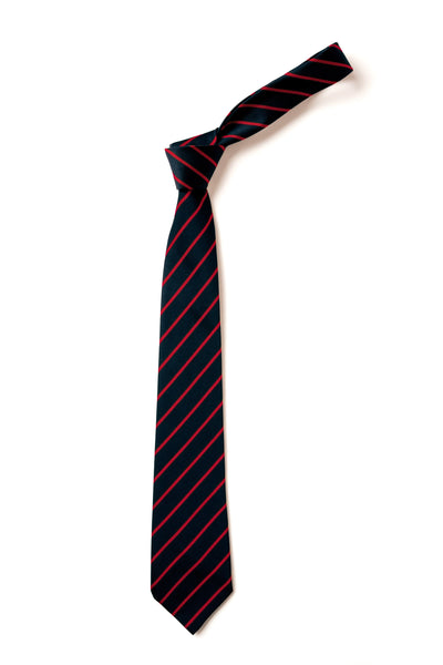 Thin Stripe Tie - Black & Red