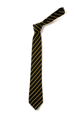 Thin Stripe Tie - Black & Gold