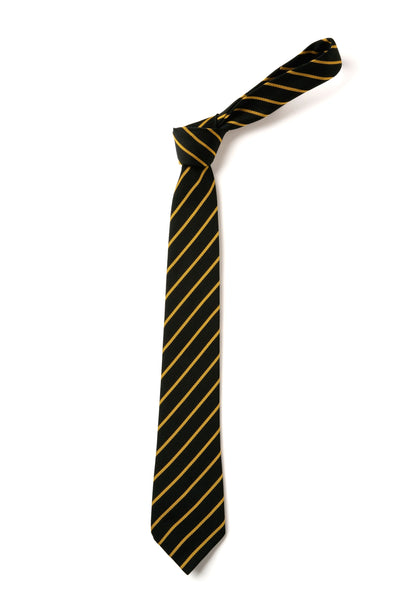 Thin Stripe Tie - Black & Gold