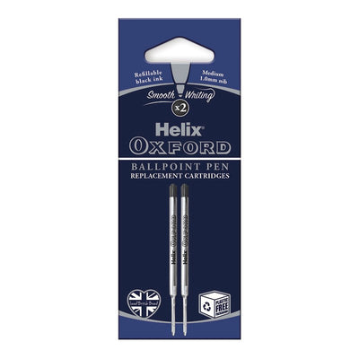 Oxford Ballpoint Ink Replacement Cartridges - Black x 2