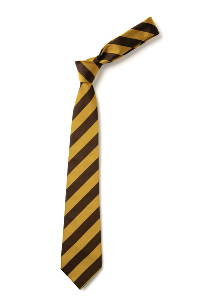 Broad Stripe Tie - Brown & Gold