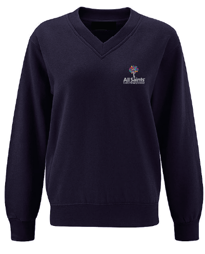 Sweatshirt V-Neck All Saints' C of E Primary N - Y6 SPECIAL ORDER NO REFUND NO EXCHANGE