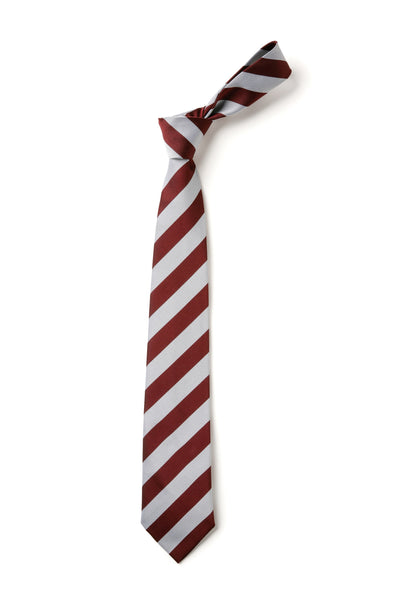 Broad Stripe Tie - Maroon & White
