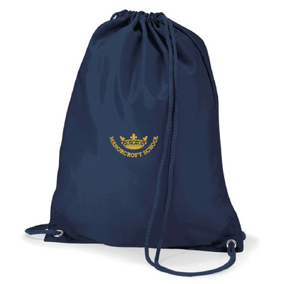 Drawstring Bag with Zip Manorcroft With Name
