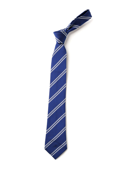 Double Stripe Tie - Royal & White