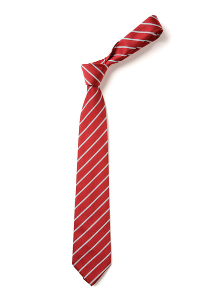 Thin Stripe Tie - Red & White