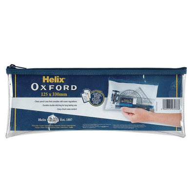 Helix Oxford 125 x 330mm Clear Pencil Case